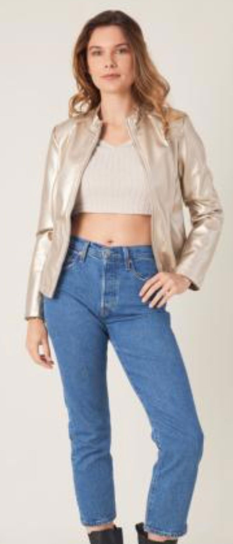 Annie Gold Bomber Jacket