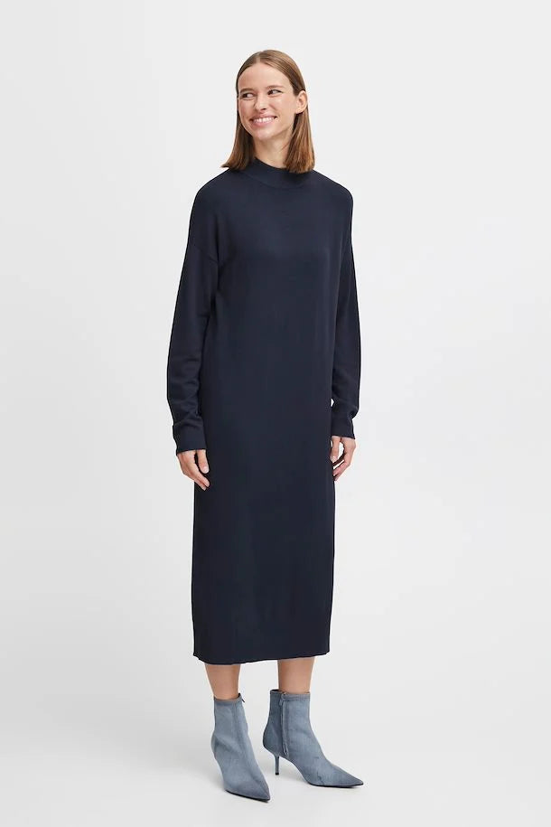 BY Morla Plain Navy Knit Dress