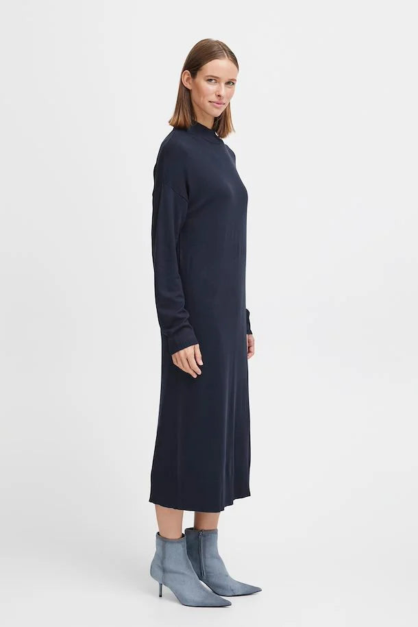 BY Morla Plain Navy Knit Dress