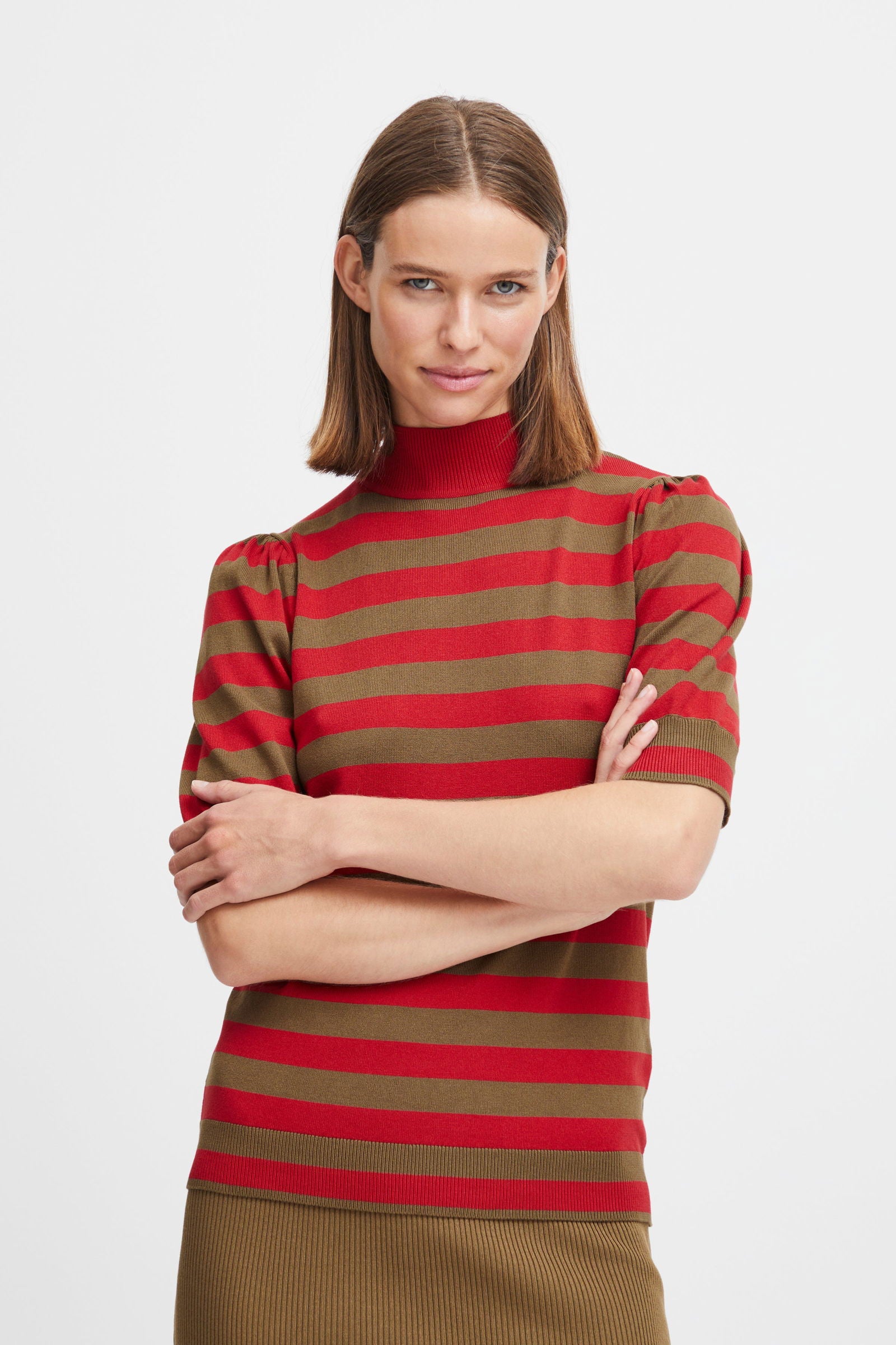 BY Puff Sleeve Knit Red