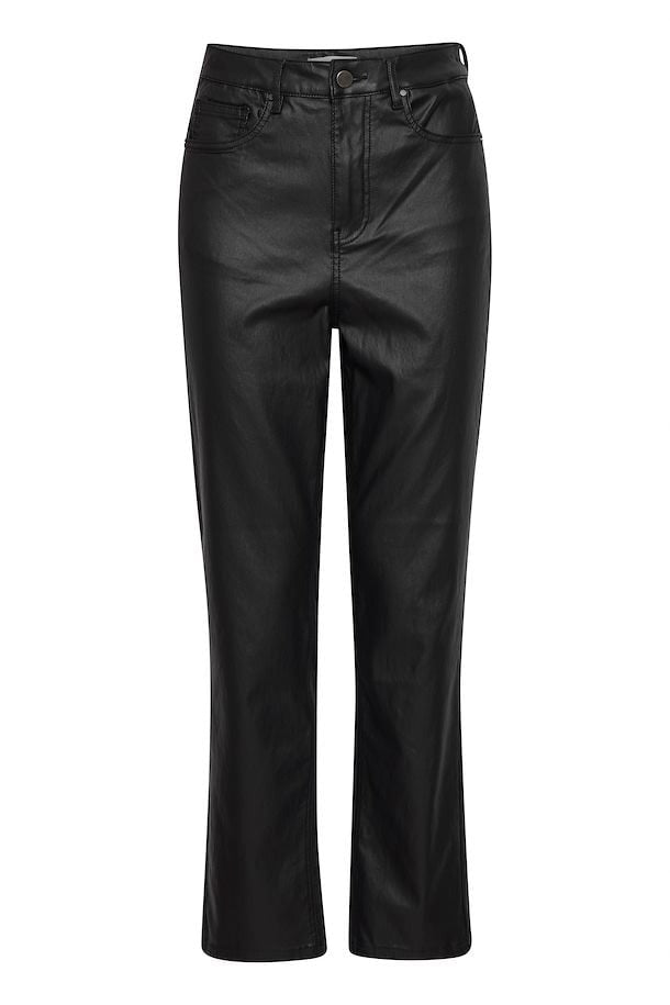 B Young Leather Look Trousers In Black