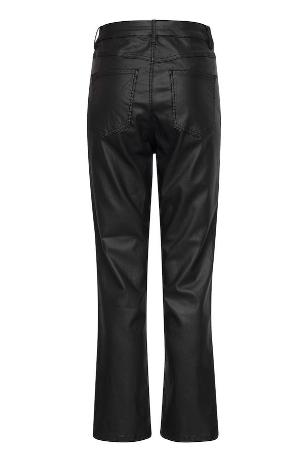 B Young Leather Look Trousers In Black