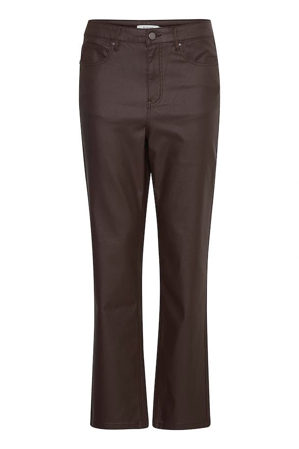 B Young Leather Look Trousers In Brown