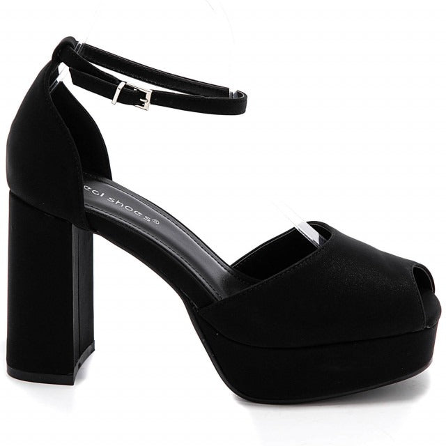 Megan Black Block Heel