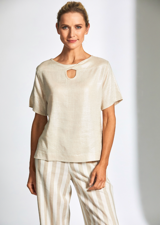 Peruzzi  Glazed Linen Top