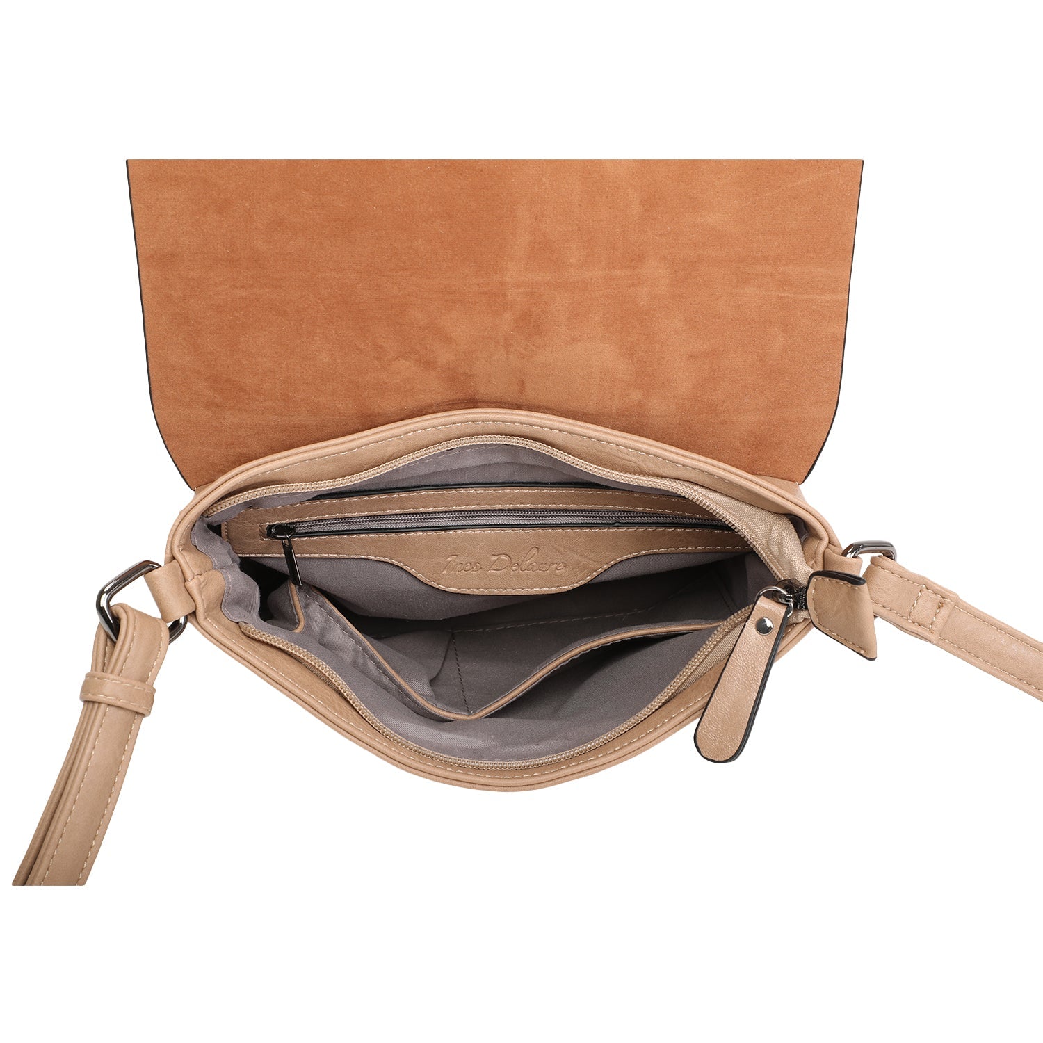 Tina Taupe Cross-Body Bag