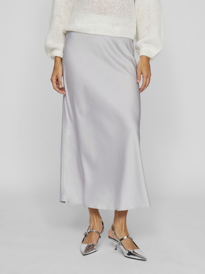 Vila Elette Midi Skirt Silver